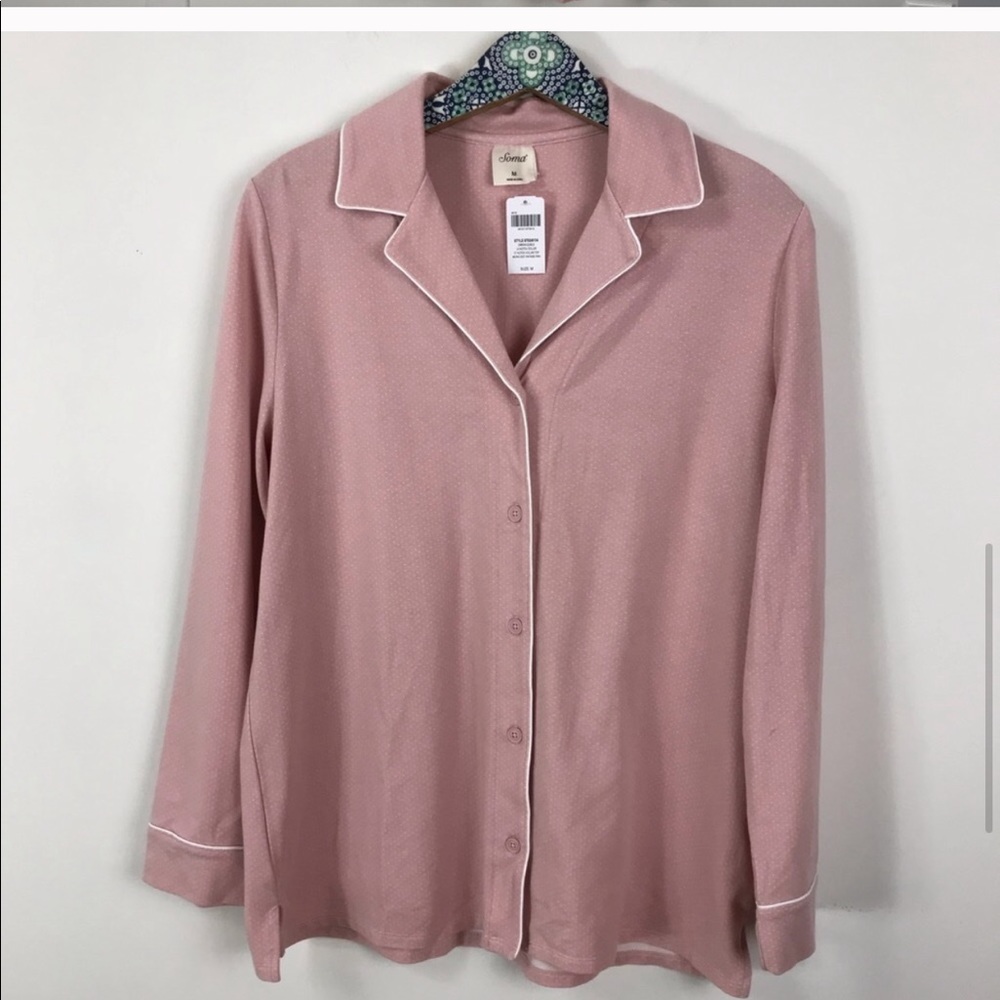 Soma Embraceable Pink Micro Dot Pajama Set Sz. M - Picture 5 of 8